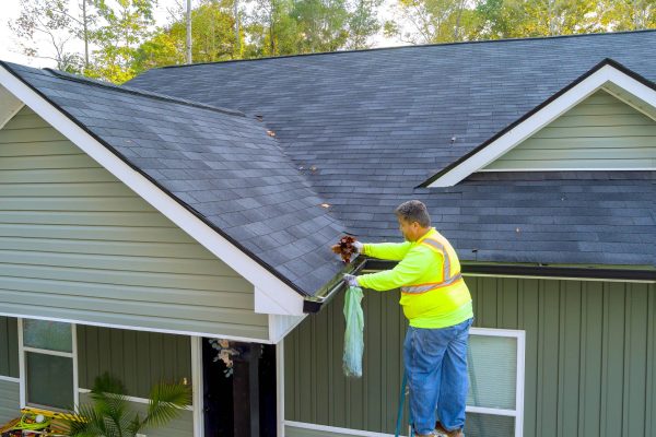 clogged-roof-gutter-cleaning